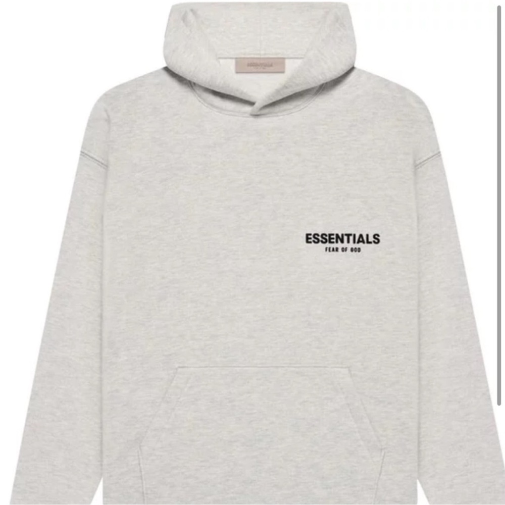 Fear of god essentials hoodie ‘light oatmeal’